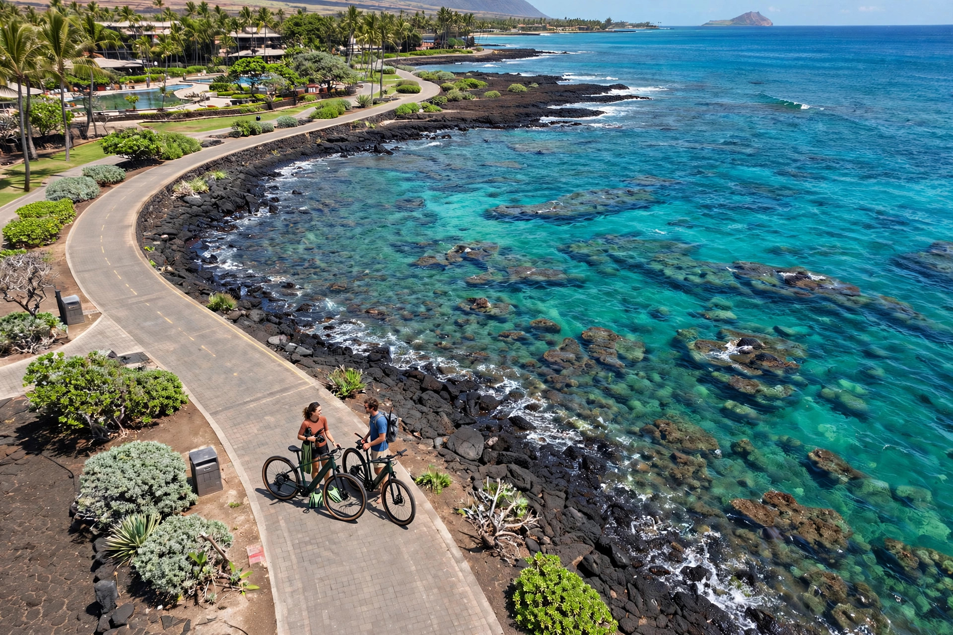 Wailea coastline from above